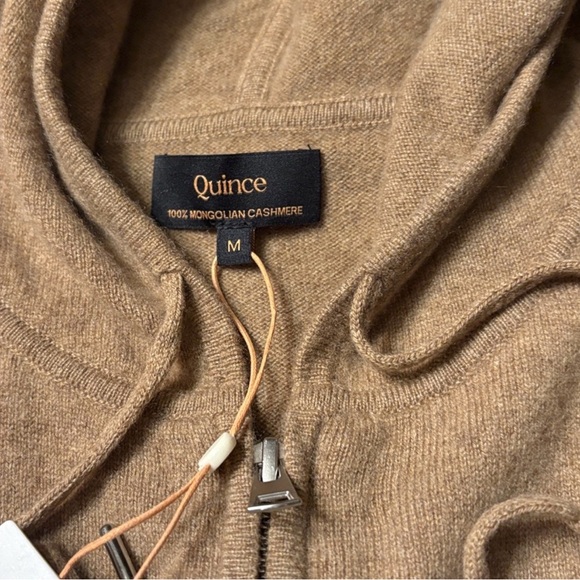 Quince women's Mongolian Cashmere Full Zip Hoodie Teak brown soft Size M NWT - Picture 5 of 6